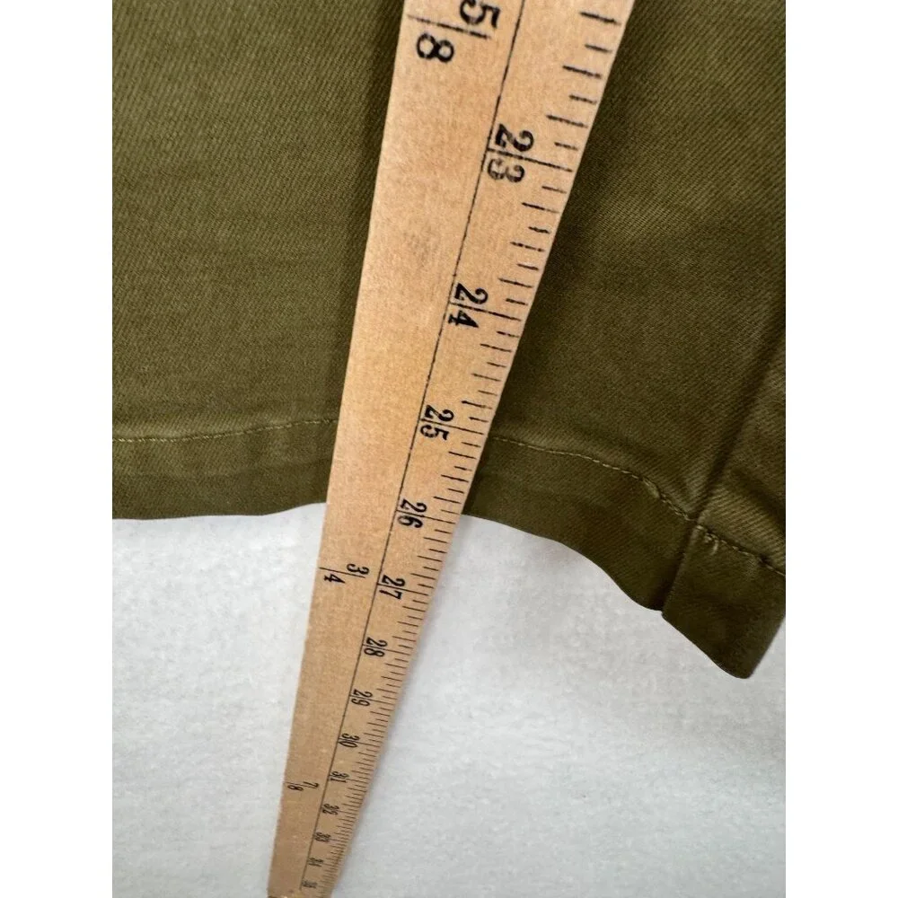 Alex Mill High waist Pleated Chino Pants Olive preppy 90s sz 2 - Picture 7 of 10
